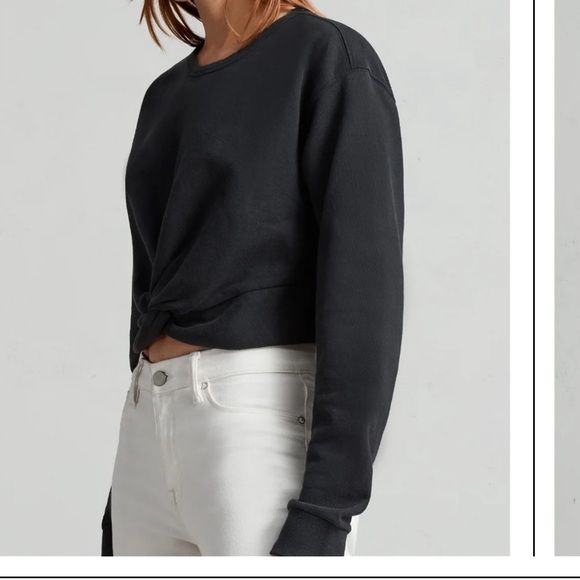 Allsaints Black Paloma Cropped Sweatshirt XS - Picture 2 of 6